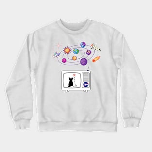 cat love space Crewneck Sweatshirt